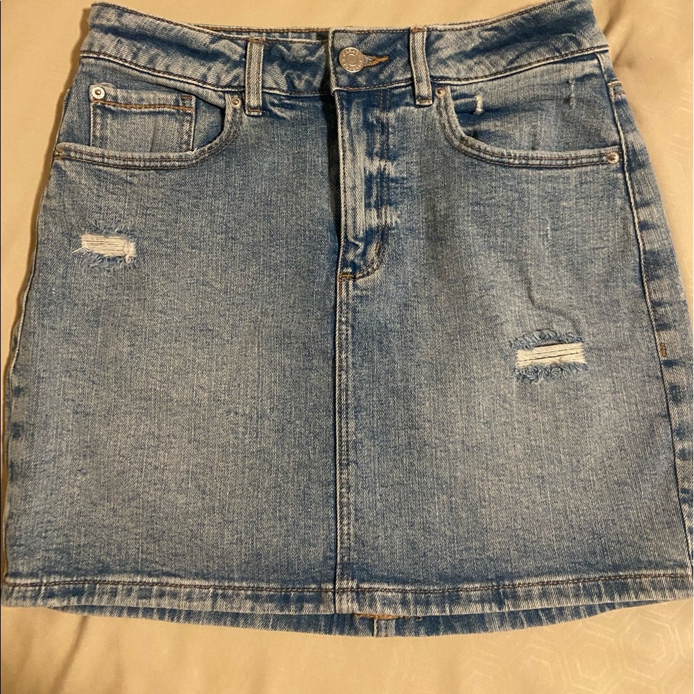 garage blue jean skirt